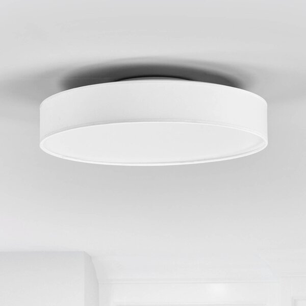 Plafoniera soffitto Saira Lindby, Bianco / Opale, Soggiorno / Sala da pranzo, Tessuto / Stoffa / Seta, Moderno, Plafoniera