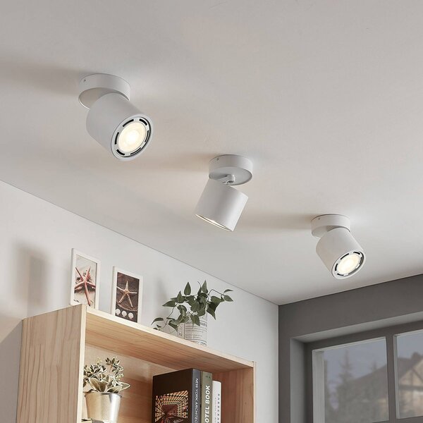 Arcchio Faretto da soffitto Mabel, Ø12cm, bianco, orientabile, GU10 Mabel Arcchio, dimmerabile, Bianco / Opale, Soggiorno / Sala da pranzo, Alluminio, Moderno, Faretto