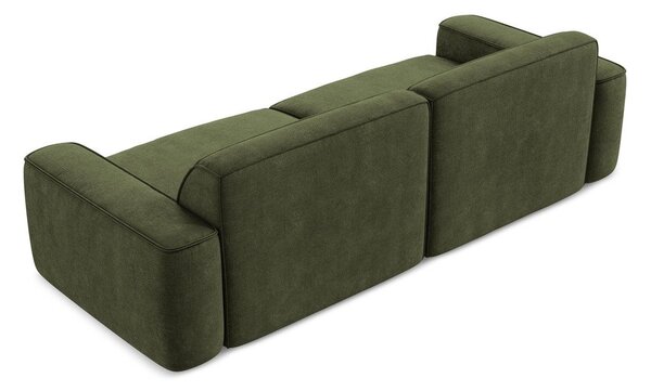 Divano verde con rivestimento in ciniglia 244 cm Omao – Makamii