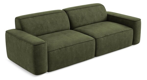 Divano verde con rivestimento in ciniglia 244 cm Omao – Makamii