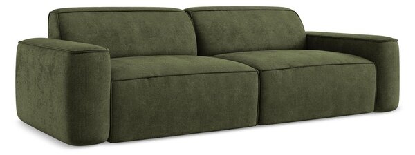 Divano verde con rivestimento in ciniglia 244 cm Omao – Makamii