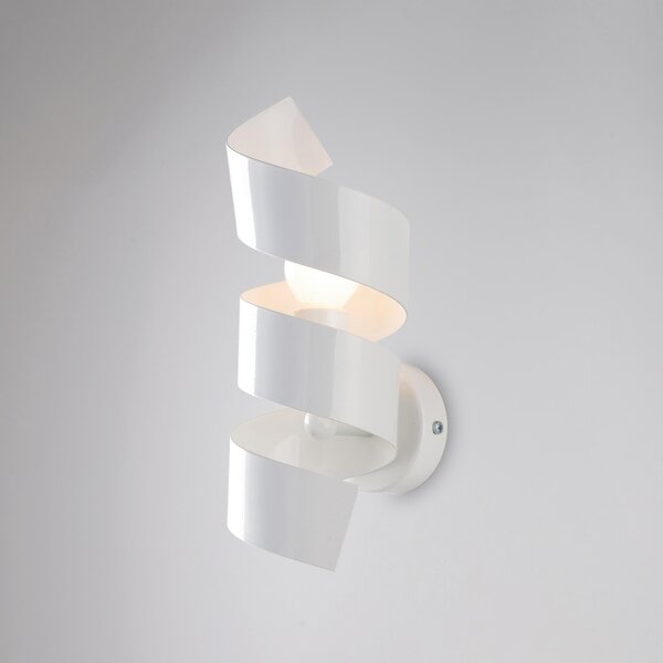 Applique Helix in ferro laccato bianco 1 luce, altezza 28 Cm, larghezza 13 Cm