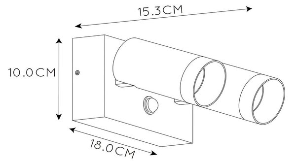Lucide Faretto da parete per esterni Taylor Sensor, a 2 luci, bianco Taylor, dimmerabile, Bianco / Opale, Alluminio, Moderno
