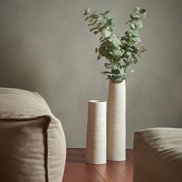 Vaso bianco in ceramica alto (altezza totale 50 cm) Cone – S|P Collection