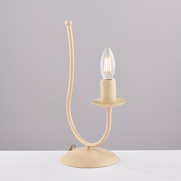 Lumetto Botte in ferro laccato avorio con decorazione decap� 1 luce , altezza 35 Cm, larghezza 18 Cm