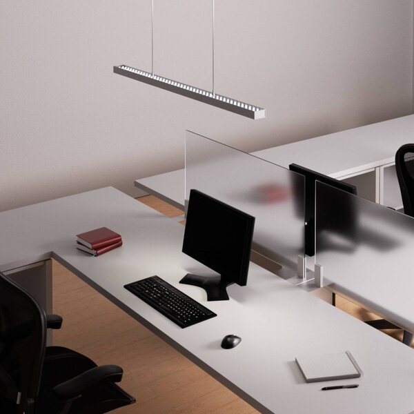 Lampada LED a sospensione da ufficio Jolinda, argento, 118 cm, su/giù Jolinda Arcchio, Alluminio / Grigio / Zincato, Studio / Ufficio, Alluminio, Moderno