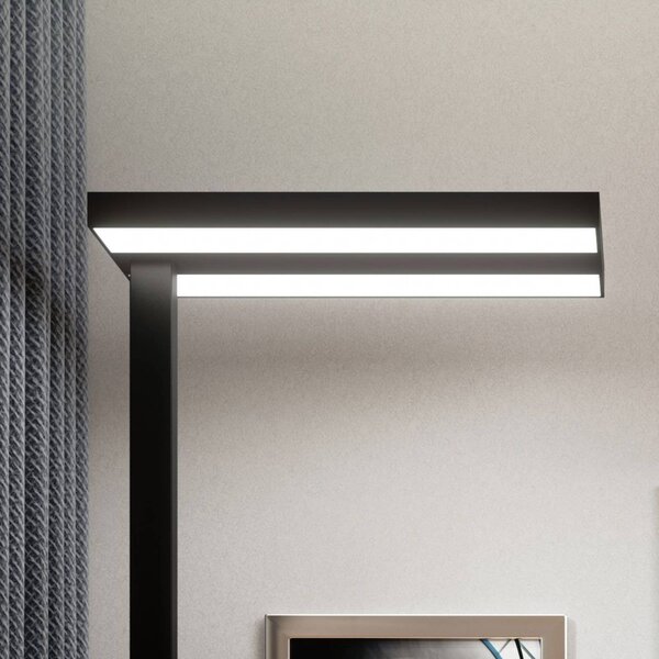 Arcchio Lampada LED da pavimento Logan Basic, nera, 7500 lm, dimmerabile Basic Arcchio,, Nero, Studio / Ufficio, Alluminio, Moderno