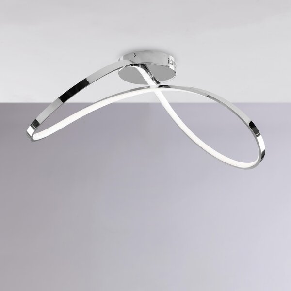 Plafoniera Infinity in metallo e alluminio cromo lucido con led integrato, altezza 70 Cm , larghezza 29 Cm