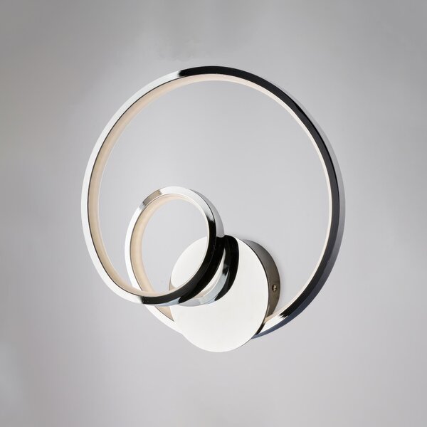 Applique da muro in in Metallo ed Alluminio Bianco con LED Integrato MALENA Dimensione 40x40xh 12 cm colore Cromo