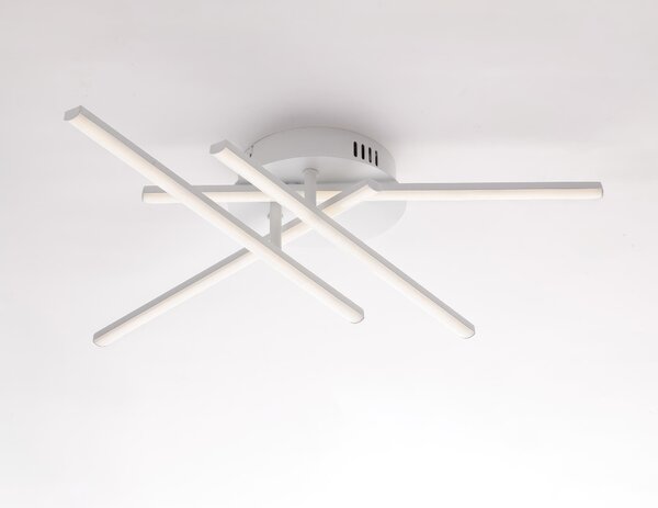 Plafoniera Mikado � 65 x H.10 cm, Bianco, Metallo e Alluminio Laccato, LED 40W 3500 Lumen 4000K