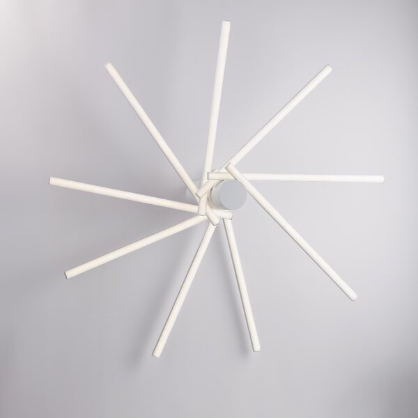 Plafoniera Mikado � 45xH.15 cm, Bianco, Metallo e Alluminio Laccato, LED Integrato 50W 4500 Lumen 4000K
