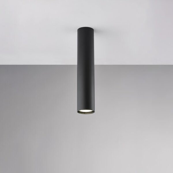 Plafoniera Dag �8xH30 cm, Nero, in Ferro Laccato, Illuminazione 1 X GU10 - 35 Watt Max