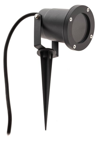 Trio Lighting Proiettore da esterni Ubangi con picchetto set 3x, Nero, Alluminio