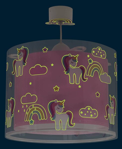 Dalber Lampada a sospensione UNICORNS, dimmerabile, Violetto / Fucsia / Rosa, Cameretta, Plastica, Lampada a sospensione