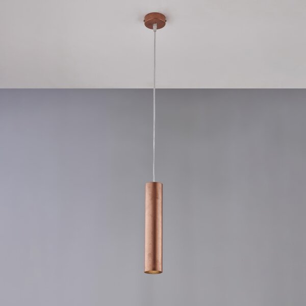 Sospensione Dag H.30 - MAX 100 - �8 cm, Nero con Decorazione Rame Antico, Ferro Laccato, 1 X GU10 - 35 Watt Max