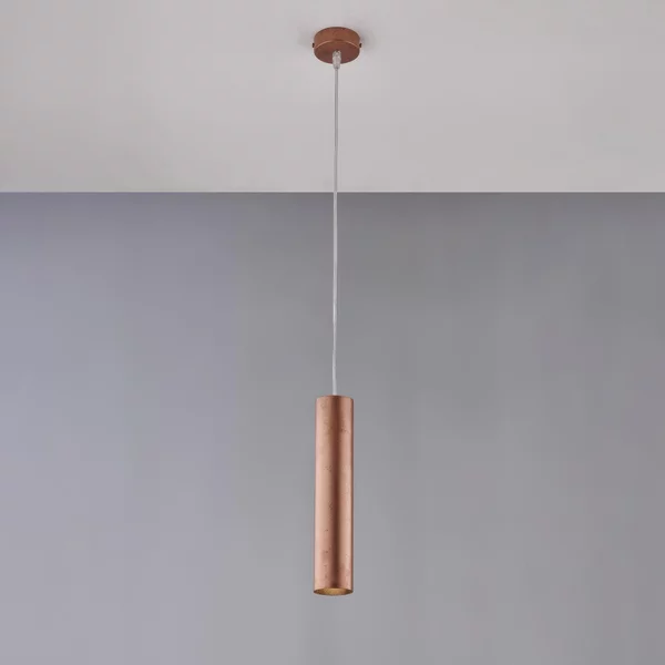 Sospensione Dag H.30 - MAX 100 - �8 cm, Nero con Decorazione Rame Antico, Ferro Laccato, 1 X GU10 - 35 Watt Max