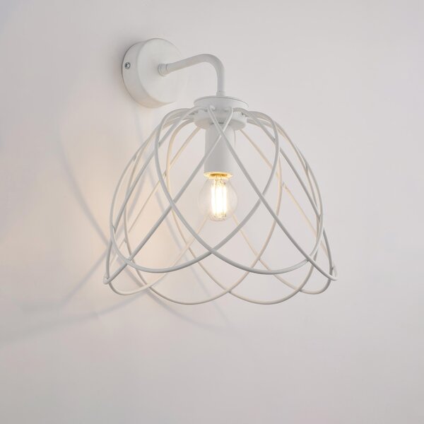 Applique Pagoda 31x25x26 cm, Bianco Shabby, Ferro Laccato con Effetto Shabby Chic