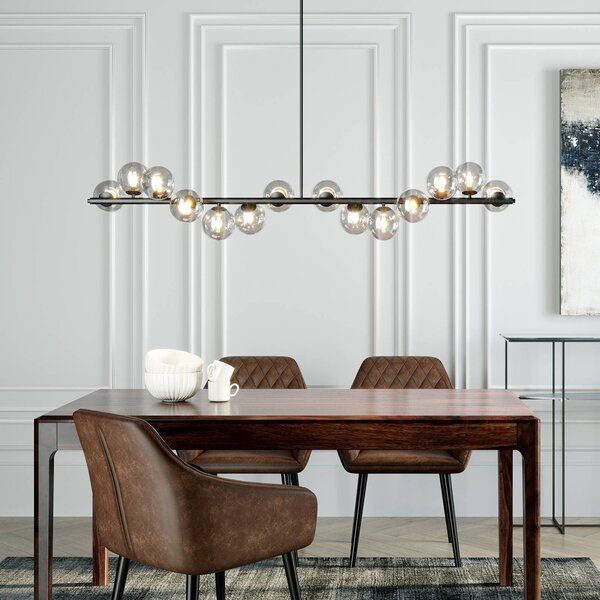 COMELY Lampadario LED Nero 52W 5850 lm, Lampada a Sospensione Moderna Dimmerabile con Telecomando per Soggiorno Sala da Pranzo Camera, 75×32 cm | Leroy Merlin