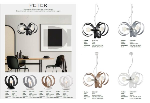Applique da muro in ferro laccato con fascia Tagliata al Laser PETER Dimensione 14x22xh 19 cm colore bianco
