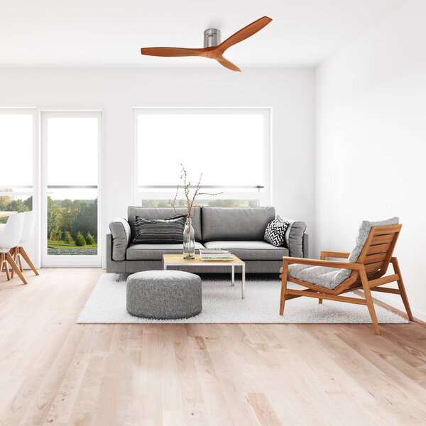 LEDS-C4 Ventilatore da soffitto Stem con pale in legno, legno scuro, Legno scuro, Soggiorno / Sala da pranzo, Legno, Moderno