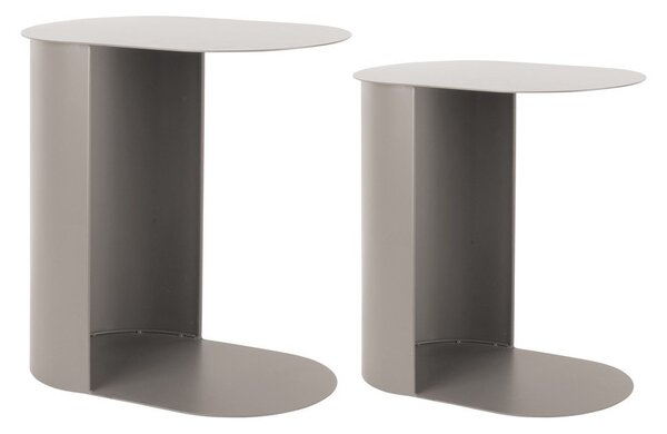 Set di tavolini in metallo 2 pz 30x45 cm Riqueza Oval – Leitmotiv