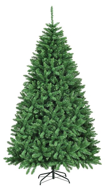 Costway Albero di Natale 228 cm non illuminato, Abete artificiale con base pieghevole di metallo, Verde