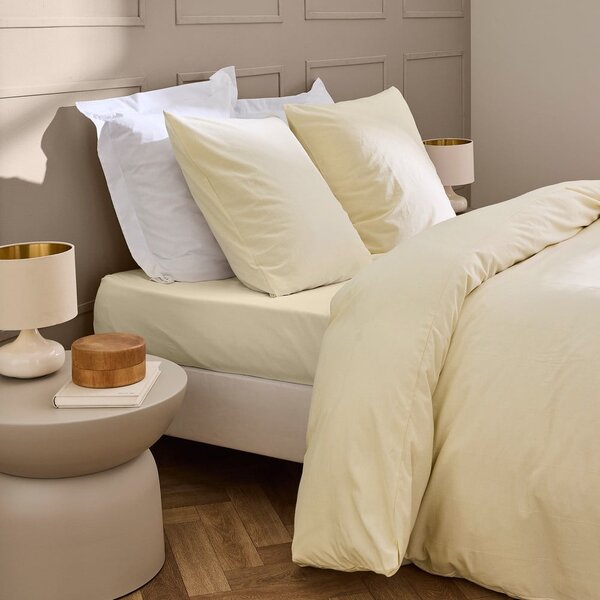 Set copripiumino e federa avorio per letto matrimoniale ed esteso 240x220 cm Linella – douceur d'intérieur