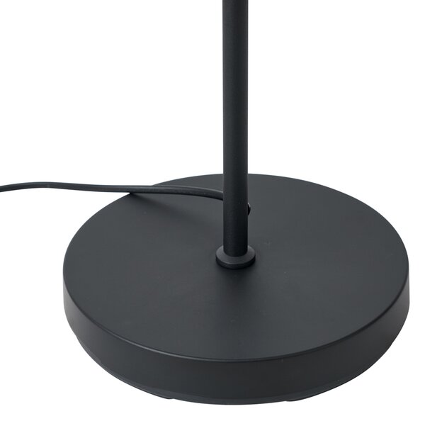 Lampada da terra Art Déco nera con piume nere - Peahen