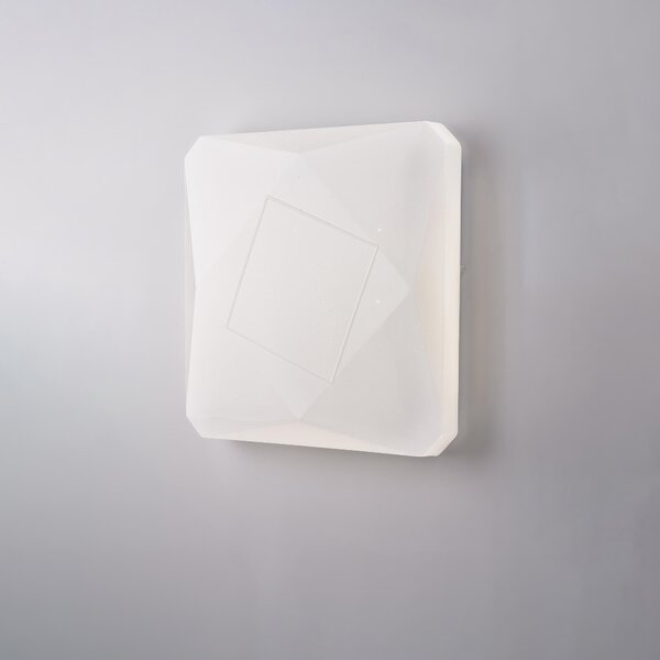 Plafoniera Sendy Q �42xH7 cm, Bianco, Acrilico con LED Integrato CCT 72W 6500 Lumen e Telecomando