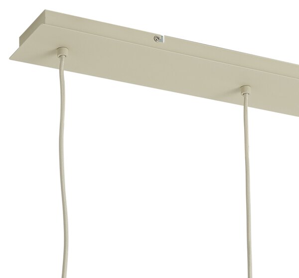 Lampada a sospensione scandinava beige con vetro bianco 3 luci - Wisp