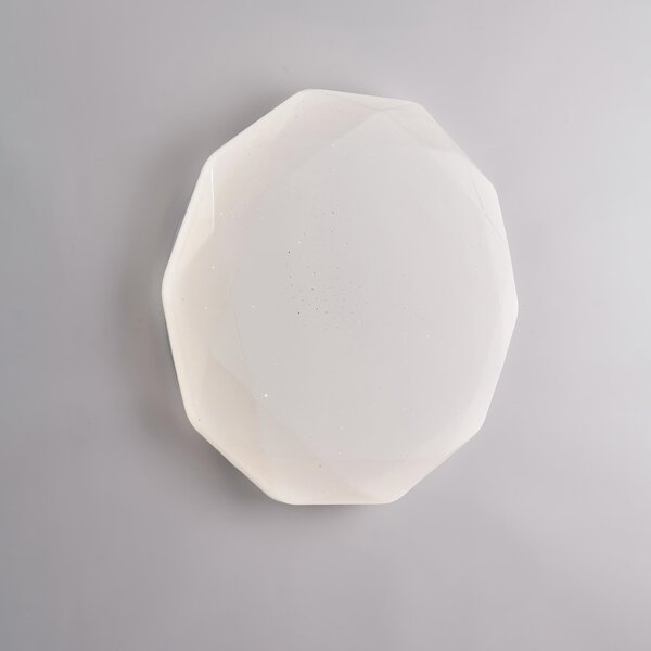 Plafoniera Sendy T � 40xH.7 cm, colore Bianco, in acrilico con LED integrato 48W 5000 Lumen CCT, telecomando