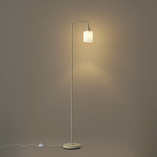 Lampada da terra scandinava beige con vetro bianco - Wisp