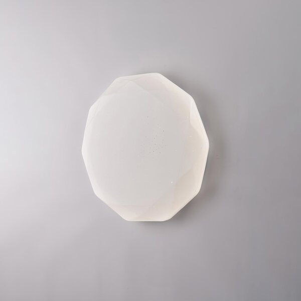 Plafoniera Sendy T in Acrilico Bianco �30xH7 cm, LED 18W 2000 Lumen CCT con Telecomando
