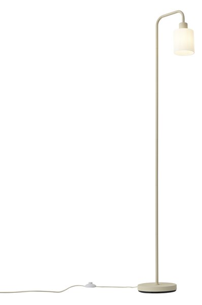 Lampada da terra scandinava beige con vetro bianco - Wisp