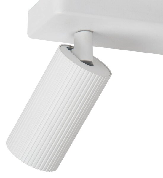 Lucide Faretto a soffitto Clubs, 2 luci, bianco dimmerabile, Bianco / Opale, Soggiorno / Sala da pranzo, Alluminio, Faretto