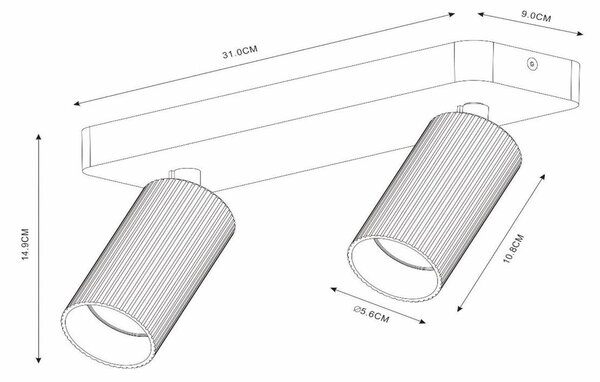 Lucide Faretto a soffitto Clubs, 2 luci, bianco dimmerabile, Bianco / Opale, Soggiorno / Sala da pranzo, Alluminio, Faretto