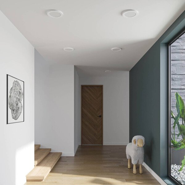 Plafoniera LED Aureka PRIOS, Bianco / Opale, Soggiorno / Sala da pranzo, Alluminio, Moderno, Plafoniera LED