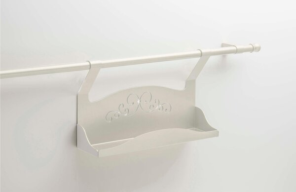 Portaspezie per vasetti applicabile alla Barra da cucina sotto pensile CLASSIC Dimensioni 30x7,5x h18 cm in Acciaio colore Avorio