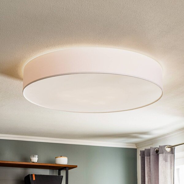 Plafoniera soffitto Rondo TK Lighting, dimmerabile, Bianco / Opale, Camera da letto, Tessuto / Stoffa / Seta, Moderno, Plafoniera