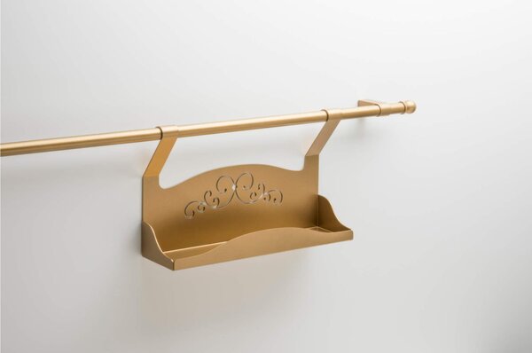 Portaspezie per vasetti applicabile alla Barra da cucina sotto pensile CLASSIC Dimensioni 30x7,5x h18 cm in Acciaio colore Oro satinato