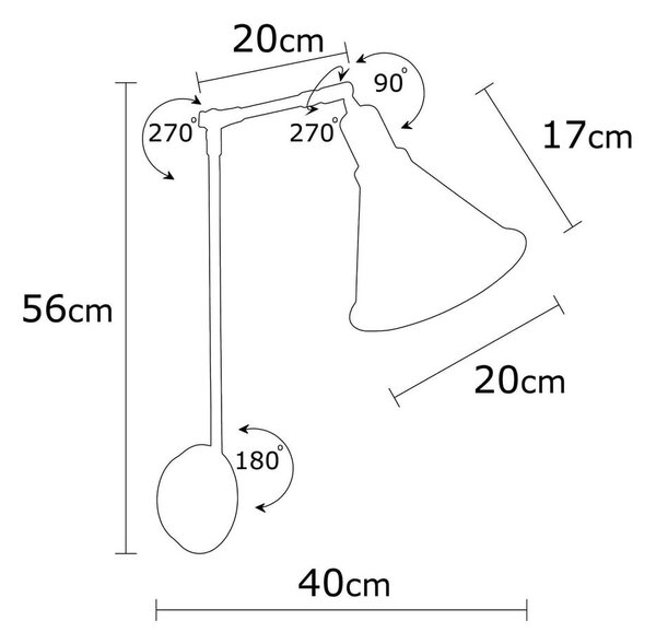 Lampada da parete nera ø 20 cm Chicago – Opviq lights