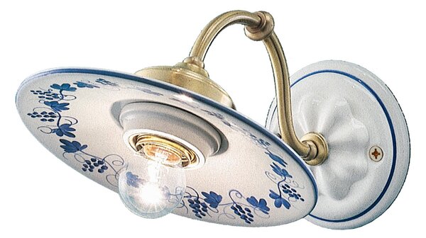 Applique una Luce in materiale Ceramica decoro artigianale ASTI CLASSIC Dimensioni 31x22x h 16 cm peso 1,25 kg - Attacco Lampada E27