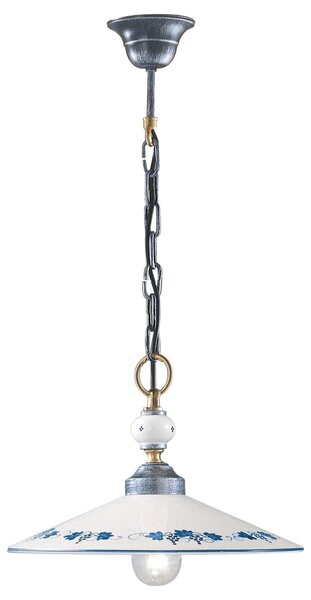 Sospensione da interno in materiale Ceramico CHIETI CLASSIC dimensione 33x23x h 36 cm peso 2,0 kg - Attacco Lampada E 27 CLASSIC BIANCO