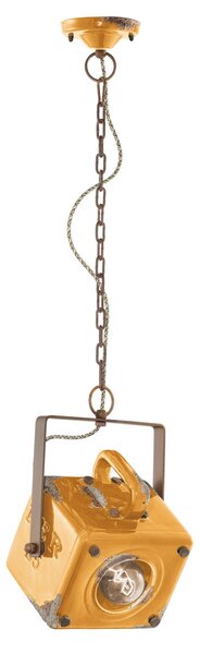 Sospensione da interno a in Ferro e materiale Ceramico URBAN RETRO' dimensione 23x16x h 95 cm peso 3,10 kg - Attacco Lampada E 27 Vintage Giallo