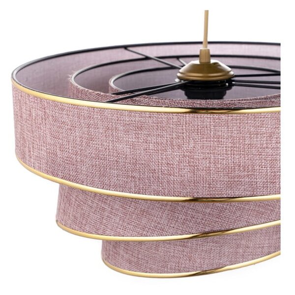 Lampadario rosa/dorato con paralume in tessuto ø 40 cm Couper – Opviq lights