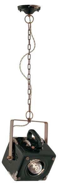 Sospensione da interno a in Ferro e materiale Ceramico URBAN RETRO' dimensione 23x16x h 95 cm peso 3,10 kg - Attacco Lampada E 27 Vintage Nero