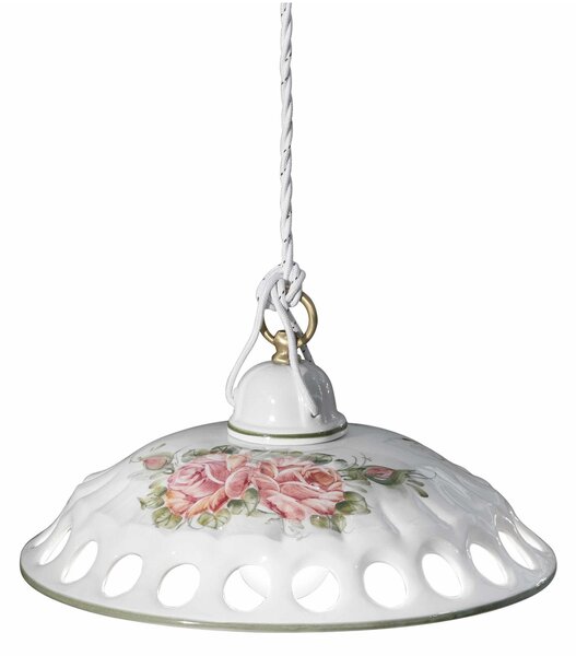 Sospensione da interno in materiale Ceramico NAPOLI CLASSIC dimensione 33x23x h 36 cm peso 2,0 kg - Attacco Lampada E 27 Vintage Tortora