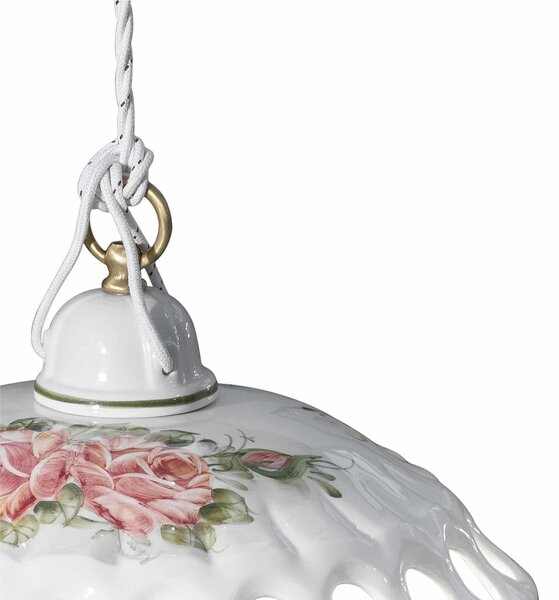 Sospensione da interno in materiale Ceramico NAPOLI CLASSIC dimensione 33x23x h 36 cm peso 2,0 kg - Attacco Lampada E 27 Vintage Tortora