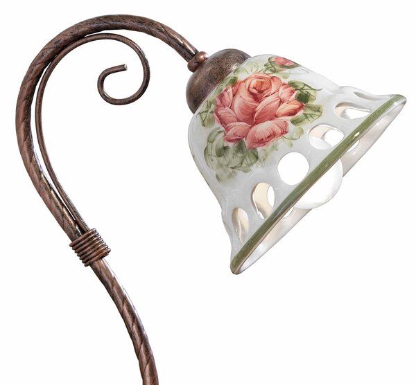 Lumetto, Abat jour in materiale Ceramico e legno NAPOLI CLASSIC dimensione 23x15x h 32 cm peso 1,2 kg - Attacco Lampada E 14