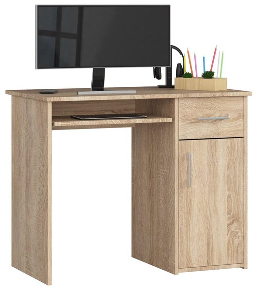 Scrivania ad angolo DÄB SONOMA con ripiano laminato e spazio di archiviazione 90 cm